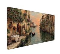 Tapis de Souris XXL Venise, Paysage Tapis de Souris Gamer 1000x500x3mm, sous Main Bureau avec Rubber Base, Gaming Accessoire Bureau, Mousepad Grand avec Bords Cousus, pour Ordinateur, Clavier, 6-1766