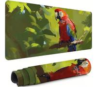 Tapis de Souris XXL Vert 800x300x3mm Antidérapant Rubber Base Tapis de Souris Gamer Perroquet Précision Compatible Toutes Mouse, Revêtement Doux Imperméable Protege Bureau pour Home Bureau xg-408