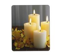 Tapis De Souris Yellow Butterfly with White Candles Accessoires De Jeu Résistant Aux Eclaboussures Mouse Pad Antidérapante Mousepad pour Jeu Gaming Ordinateur M