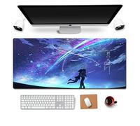 Tapis de Souris Your Name 900x400mm Tapis de Souris XXL Multifonction Gaming Mousepad XXL Grand sous Main, Anime Souris 3mm Bureau Anti-Glissant Surface Texturée pour Ordinateur, C