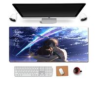 Tapis de Souris Your Name 900x400mm Tapis de Souris XXL Multifonction Gaming Mousepad XXL Grand sous Main, Anime Souris 3mm Bureau Anti-Glissant Surface Texturée pour Ordinateur, R