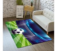 Tapis de Sport Chambre Salon Cuisine Football Terrain de Football Tapis de Sol Paillassons Toilettes à Séchage Rapide Tapis de Bain Tapis D'exercice Tapis de Décoration (Bleu,120x180 cm)