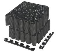 Tapis de Sport de Sol Salle de Fitness,24PCS 31x31x1cm,Dalles en Mousse sans BPA + Bordures,Matelas Puzzle Tatami EVA Caoutchouc pour Matériel Gym Banc de Musculation Course Garage Piscine Isolation