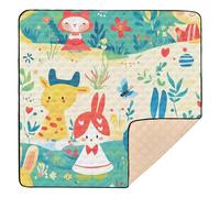 Tapis de sport rembourré doux pour l'intérieur et l'extérieur Motif animal Safari Tapis de jeu pour bébé, nourrissons, tout-petits, 127 x 127 cm