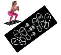 Tapis de squat avec guide de position du pied, 35 x 80 cm, tapis d'exercice pour salle de sport à domicile, tapis d'entraînement antidérapant pour squats, fentes, tapis musculaires portables avec