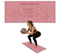 Tapis de squat avec position des pieds 35x80 cm antidérapant en caoutchouc terre de diatomées pour yoga abdos fitness maison parfait pour squats fentes et renforcement musculaire (Rose, 35x80cm)