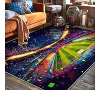 Tapis de stade, célébration sportive, confettis et célébration de la foule avec envers antidérapant avec bordure pour salon, chambre à coucher, nouvelle maison, salle à manger, 1,5 x 2,1 m
