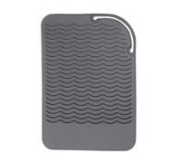 Tapis de station de coiffure - Coussin pour fer à repasser plat en silicone résistant à la chaleur | Protecteur de bureau antidérapant noir ou gris pour fer à repasser, outils pour cheveux