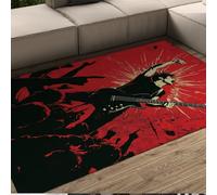 Tapis de Style Hippie Thème de Concert Rouge et Noir Aquarelle Graffiti Design Tapis Mince pour Le Salon Chambre à Coucher Entrée antidérapante 100 x 150 cm