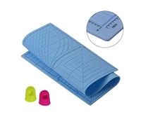 Tapis de stylo d'impression 3D en silicone avec rainures graphiques géométriques - Modèle de dessin résistant à la chaleur compatible avec tous les filaments de stylo 3D -