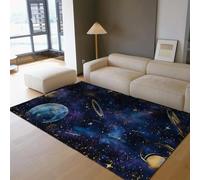 Tapis de Surface 100x150cm Rugs lavables à thème de Science-Fiction Fantastique pour Salon Chambre Salle à Manger Motif Spatial Galaxie Tapis de Sol intérieur Fin