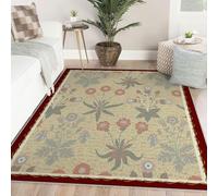 Tapis de Surface 180x270 Tapis lavables pour Le Salon résistant Taches Fleurs Sauvages Ultra Fins Grande Surface Fleuri Traditionnel pour Chambre Salle Jeux Nursery décoration Maison Beige Jaune