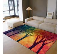 Tapis de Surface 90x150 Tapis Moderne élégant Noir Art Nordique Salon Anti-détachement Lavable Chambre parquet Bois ado