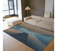 Tapis de Surface Grand 150x240cm Rugs Lavable à Poils Bas de Sunset Lake Pier pour Salon Salle à Manger reflet Brumeux d’Eau avec Tapis en Bois à Motif de Quai