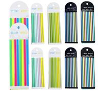 Tapis de surligneur amovible 10 packs bandes de surligneur Total 1600pcs Tabs de page transparents Transparent Couleurs aléatoires Highlighters pour annotation des livres pour les fournitures scolair