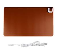 Tapis De Table Chauffant, Imperméable Antidérapante Grand Tapis De Souris Chauffant, Tapis De Bureau pour Laptop avec Contrôle De Température à Deux Vitesses pour Bureau Et Maison (60x36cm),Marron
