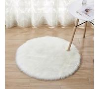 Tapis de table de chevet en peluche de style nordique, adapté pour une utilisation comme sol de salon, vitrine de magasin de vêtements, baie vitrée, tapis de chambre à coucher (blanc, 60)