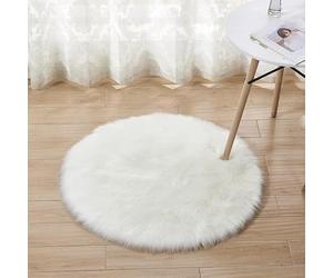 Tapis de table de chevet en peluche de style nordique, adapté pour une utilisation comme sol de salon, vitrine de magasin de vêtements, baie vitrée, tapis de chambre à coucher (blanc, 60)