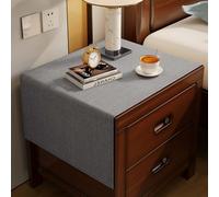 Tapis de table de chevet imperméable, housse anti-poussière pour table de nuit, tissu en coton et lin infroissable, protecteur d'armoire pour salle à manger, gris, 40 x 90 cm