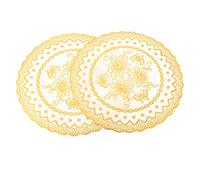 Tapis de Table dorés, 2 pièces, 30cm x 30cm, napperons de Table à manger, fournitures pour fête de mariage (Modèle 03)
