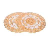 Tapis de Table dorés, 2 pièces, 30cm x 30cm, napperons de Table à manger, fournitures pour fête de mariage (Modèle 01)