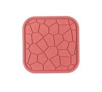 Tapis de Table en Caoutchouc résistant à la Chaleur, Dessous de Plat et sous-Verre pour la Cuisine, manique antidérapante et Set de Table,Rouge - Carré,18 x 18 cm - 6 pièces