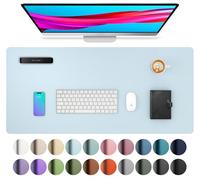 Tapis de table en cuir pu Aothia - tapis de souris - tapis de protection de bureau - tapis d'écriture imperméable pour bureau/maison/jeux (60cm X 35cm,Bleu bébé)