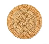 Tapis de Table en Paille Tressée - Sous-bock Isolant Haute Température - Protection Meubles Antichoc - Style Bohème Salle à Manger - 18x18cm(16cm)