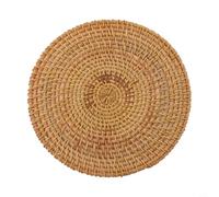 Tapis de Table en Paille Tressée - Sous-bock Isolant Haute Température - Protection Meubles Antichoc - Style Bohème Salle à Manger - 18x18cm(20cm)