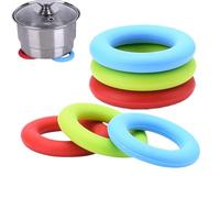 Tapis de table en silicone, en forme d'anneau, dessous de verre souple résistant à la chaleur - antidérapant pour comptoir de cuisine, tapis de table lavable au lave-vaisselle pour poêle chaude,