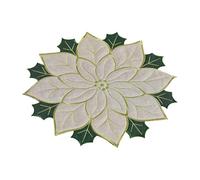 Tapis de table feuilles de houx,Nappes de table de feuilles de houx | Vert et blanc pour décoration de salle à manger de cuisine, décorations de table