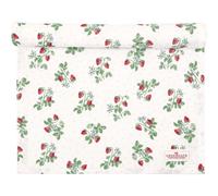 Tapis De Table Greengate BERRY Blanc Avec Des Fraises En Coton 45x140 Cm