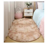 Tapis de table ovale européen pour salon, table basse, laine de soie épaisse, chambre à coucher, lit complet, couverture de chevet (jaune, 100 x 200 cm)