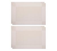 Tapis de Table pour Manucure Tressé Pvc Blanc 4 Pièces | Portable et Léger, pour Salon et Peinture, Finition Russe Touche Unique