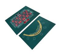 Tapis de table réversible en feutre double face pour Blackjack et Texas Holdem Poker | Disposition de la nappe verte roulette | Portable pour soirées de cartes, fêtes, salles de jeux, voyages