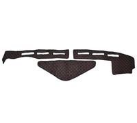 Tapis de Tableau de Bord Noir Noir avec des Coutures Rouges pour Renault T Cabine couchette Haute avec capteur Jusqu'en 2021, Cuir écologique