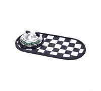 Tapis de tableau de bord réutilisable en PVC avec support de téléphone rotatif à 360 degrés pour organiser les téléphones, lunettes de soleil et clés (noir, blanc, argent)