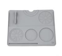 Tapis de tamper à café en silicone, 25 x 20 cm, antidérapant avec trous de support pour porte-filtre à expresso et distributeur, accessoire de nettoyage pour comptoir de cuisine Barista (gris)