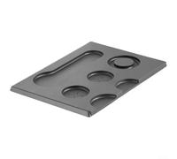 Tapis de tamper à expresso en silicone avec emplacements dédiés pour porte-filtre et distributeur, tapis de station de tassage antidérapant pour améliorer l'absorption constante et l'organisation de