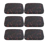 Tapis de tapis roulant, 6 pièces 10x10x1 cm, tapis d'équipement d'exercice en caoutchouc avec isolation phonique, amortissement et fonctionnalités antidérapantes pour la salle de (Noir Rouge)
