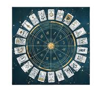 Tapis de tarot - Nappe de jeu en flanelle, tapis de jeu d'horoscope métaphysique pour divination, astrologie, oracles, accessoire de lecture robuste de qualité supérieure 49,29 x 49,29 cm