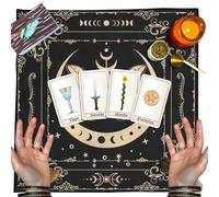 Tapis de tarot, nappe de tarot carrée en velours | 50 x 50 cm, nappe de tarot, fournitures de sorcier, tapis de soleil papillon phase de lune pour événement d'autel, conseiller magicien