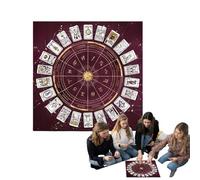 Tapis de tarot - Serviette carrée en flanelle, Tapis de cartes de jeu de table pour divination horoscope, surfaces en tissu portable pour astrologie avec base antidérapante | Tappetin