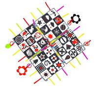 Tapis De Temps De Ventre Pour Bébé Fille, Tapis D'activité Pour Bébé Avec Miroirs, Jouets Froissés Pour Bébé, Contraste Élevé, Noir Et Blanc