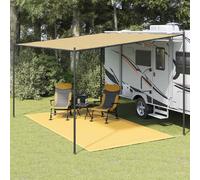Tapis de Tente 200x400 cm Beige Auvent de Caravane Camping Extérieur vidaXL