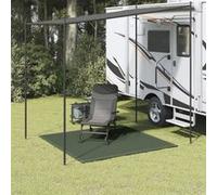 vidaXL Tapis de Tente Tapis de Voyage de Camping Tapis de Patio Auvent de Caravane Extérieur Résistance aux Intempéries 250x250 cm Vert Foncé