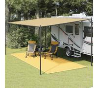 Tapis de Tente 250x600 cm Beige Auvent de Caravane Camping Extérieur vidaXL
