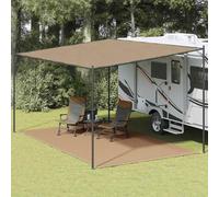 Tapis de tente 300 x 500 cm taupe - Tapis d'extérieur résistant aux intempéries - Pour camping, terrasse, balcon, tapis de sol respirant pour caravane, jardin, auvent