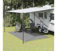 Tapis de tente anthracite 4 x 2,5 m, polyester avec mousse PVC | Résistant aux UV, motif treillis, respirant, résistant à la moisissure, pliable, découpable, intérieur et extérieur