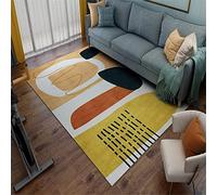 Tapis De Terrasse Extérieur jaune chambre bebe 120X160CM chemin tapis couloir Tapis Salon Jaune Larges Rayures Abstrait Moderne Doux Tapis Anti-Acariens le tapis du salon Tapis Adolescent tapis dexter